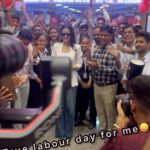 Ameesha Patel Instagram – SURAT — thank u for all the love 💕 
2 events back to back — crazy day — true LABOUR DAY ( MAY 1st ) for me — minus the holiday 😀😀