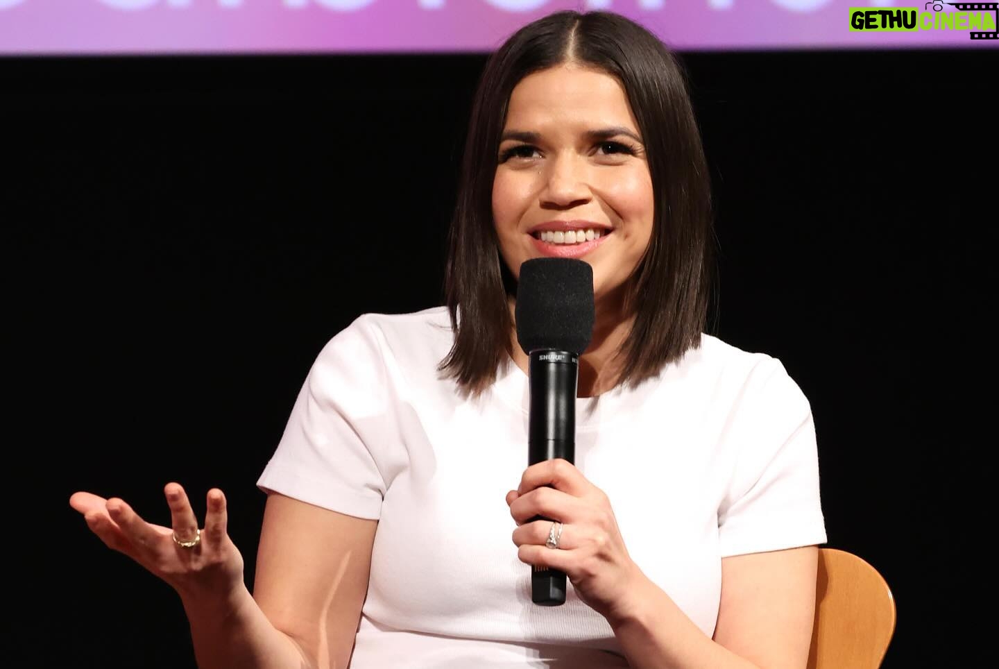 America Ferrera Instagram - Together again. 💕 #GretaGerwig, #MargotRobbie and @AmericaFerrera sat down with @AngeliqueJackson for a Special Screening and Q&A of #BarbieTheMovie.