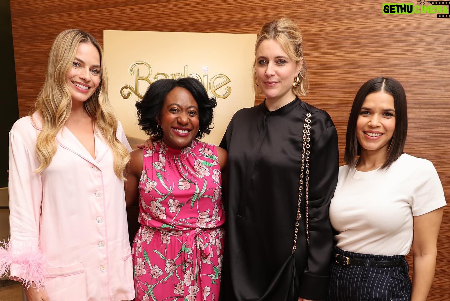 America Ferrera Instagram - Together again. 💕 #GretaGerwig, #MargotRobbie and @AmericaFerrera sat down with @AngeliqueJackson for a Special Screening and Q&A of #BarbieTheMovie.