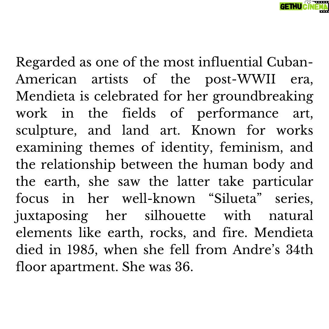 America Ferrera Instagram - Incredibly honored and humbled to be producing a series about the brilliant and seminal artist Ana Mendieta with this amazing team. @ccastrosmith @planbfree @amazonstudios @mgmstudios #AnaMendieta