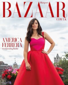 America Ferrera Instagram - “To be perfectly honest, I was never a Barbie girl. I didn’t play with Barbies growing up for a number of reasons. We couldn’t afford them and they just didn’t resonate with me. I didn’t see myself reflected in that world in a way that captured my imagination. What’s exciting about @barbiethemovie is that we got to expand and shift the narrative to include more of us. Society’s unspoken standard of beauty is outdated and exclusionary. Feeling beautiful is an inside job, and I’m so grateful to have played a role where I got to challenge and redefine what we consider to be beautiful.” Thank you @bazaaruk for the fun cover shoot and thoughtful profile. Read the full article via link in stories. Photography @themasonsofficial Stylist @mirandaalmond Executive digital editor @sarah_karmali Picture director @izzyparrylewis Hair @mioknyc Make-up @lindahaymakeup Interview @hels_lee Talent director @lottielumsden Talent editor @olivia_blair Picture researcher @_abihollister Fashion assistant @galkIn Location @fstentrinity Flowers by @wildathearthq Creative director @tom_houseofusher EIC lydiasmag