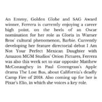 America Ferrera Instagram - Incredibly honored and humbled to be producing a series about the brilliant and seminal artist Ana Mendieta with this amazing team. @ccastrosmith @planbfree @amazonstudios @mgmstudios #AnaMendieta