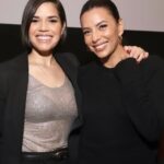 America Ferrera Instagram - 🔥 @flaminhotmovie is a triumph. @evalongoria is an exciting & stylish filmmaker who showcases incredible talent on and behind the screen in her feature film directing debut. It was an honor and a pleasure to talk to her and the insanely talented @jessejohngarcia & @annieggonzalez about how they made the film. Please enjoy this film ASAP if you haven’t already! Also, slide 3 captures my favorite part about being on panels with Eva- we always talk over each other and we both use our hands a lot.