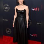 America Ferrera Instagram - Leather at the Luncheon 🖤 Celebrating BARBIE at the #AFIawards #Top10FilmList #2023 @karlawelchstylist @hairbyaviva @carolagmakeup