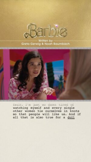 America Ferrera Instagram - From script to screen.
#BarbieTheMovie written by Greta Gerwig and Noah Baumbach 💛