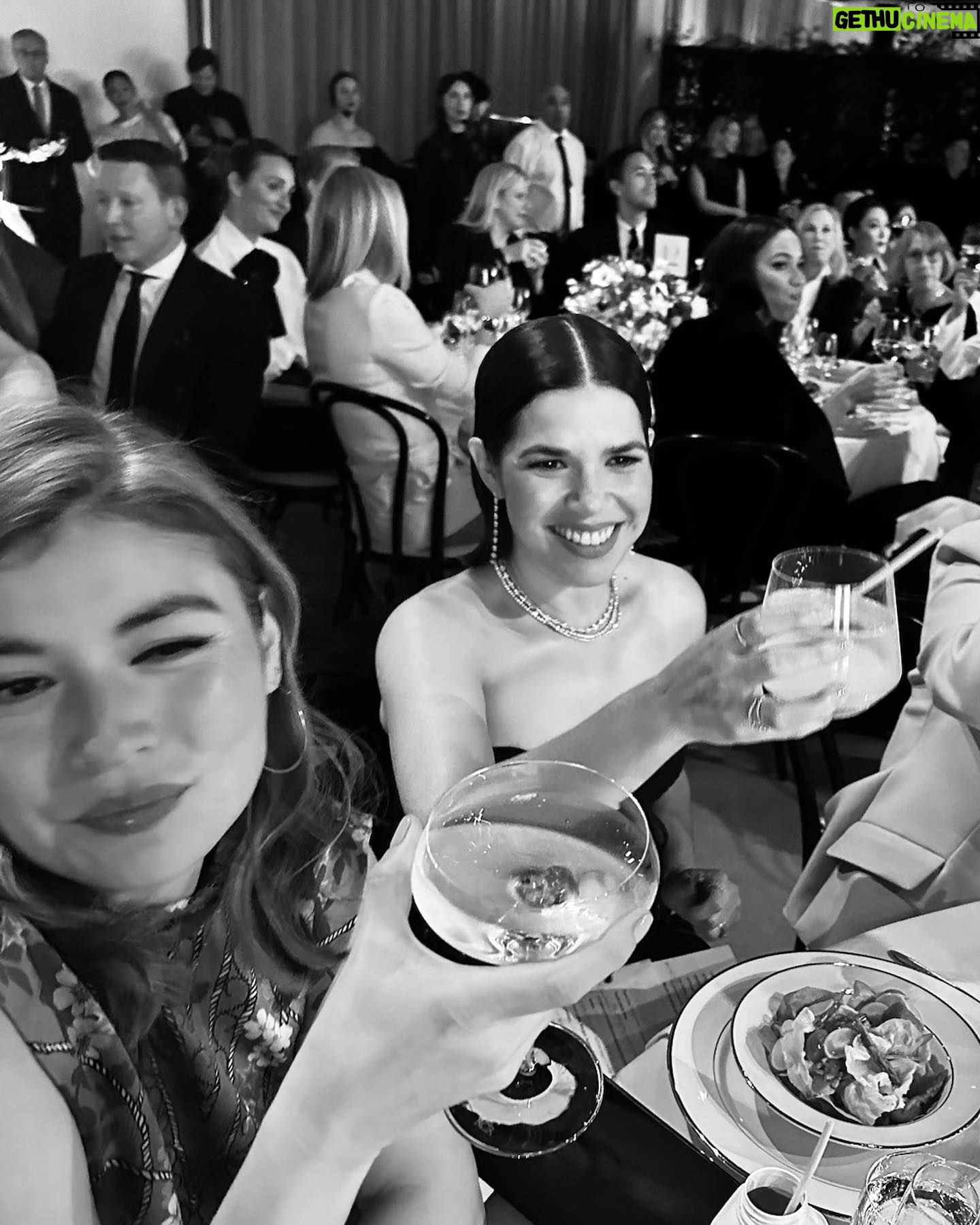 America Ferrera Instagram - Santa Maria! Hot damn! Holy Shmoly!! I can not find the words to convey the amazingness of last night at Elle Women in Hollywood. Being in a room full of women I love and admire was life-giving! Every single speech was personal, wise and profound. My soul sister Eva Longoria presented me with the most moving speech I have ever had given to me. She made me sob as only she can because she is the person in this industry who knows my experiences so intimately and really truly sees me. Thank you Eva for presenting to me even as you were being honored yourself by the equally amazing @kerrywashington ! Slide 7 is the look on my face all night- just deeply in awe and in gratitude to witness the light of all the women being honored - @lilygladstone @jlo @tarajiphenson @tasiasword @daniebb3 #JodieFoster #GretaLee @evalongoria Thank you @elleusa & @ninagarcia ๐ And I was so honored to have some of my favorite Women in Hollywood by my side, my team and mentors who fight for me and lift me up every day- @trustalexandra @kawachouttt @haubegger @carriebyalick @ntlmoran @taranitup49 @secretagentm This past week has been overwhelmingly full of love and recognition for my work as an actress and advocate. I donโt take a single moment of it for granted. Thanks for being on the journey with me. ๐ฅน And thank you as ever to the glam team that helps me look and feel as powerful on the outside as I do on the inside ๐ @karlawelchstylist @carolagmakeup @hairbyaviva @jamiespradley @gracewrightsell