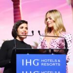 America Ferrera Instagram - 🌸A special night at Palm Springs Film Awards honoring our beloved & phenomenal Barbie director Greta Gerwig. @psfilmfest 💖Glam @karlawelchstylist @larryjarahsims @carolagmakeup