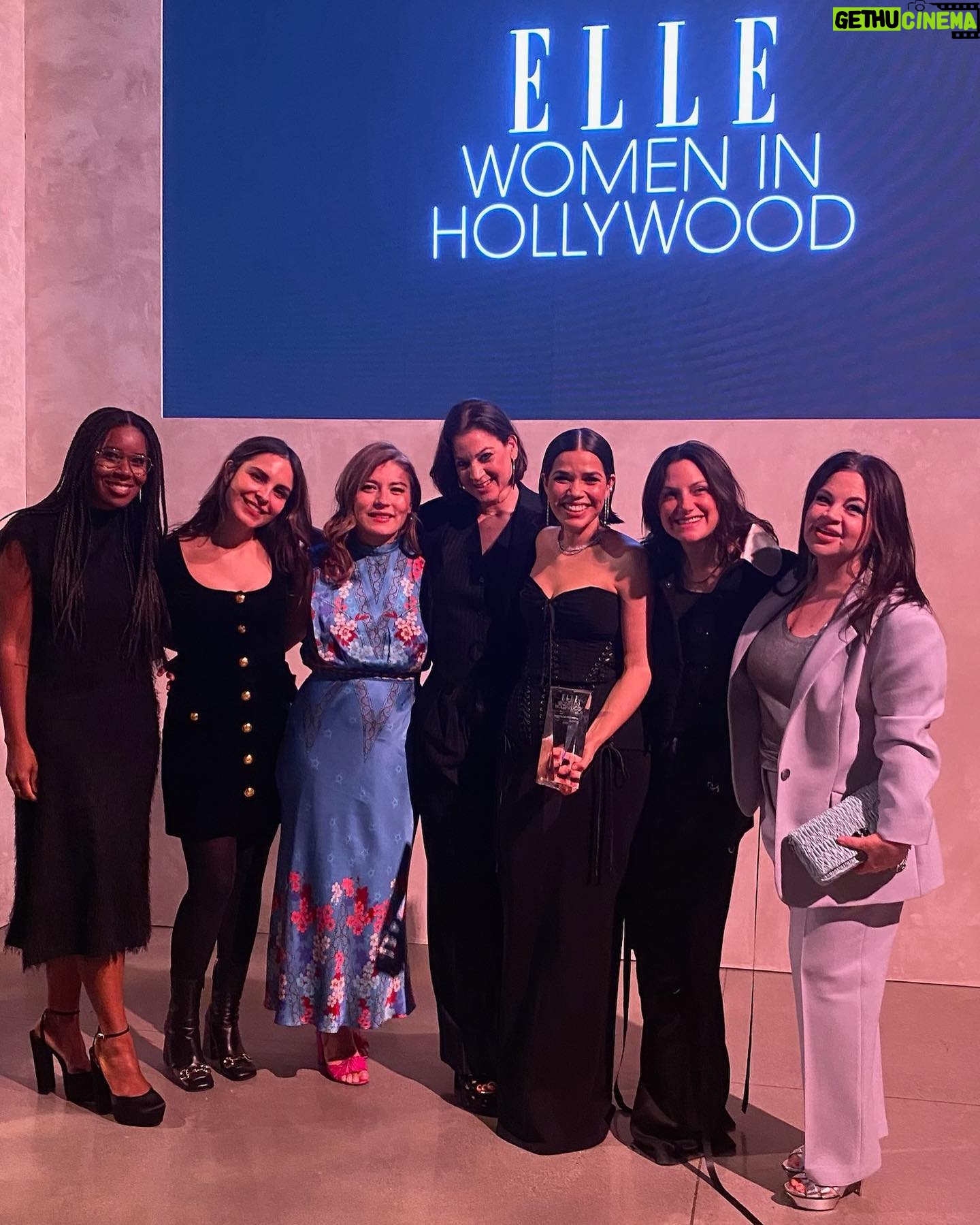 America Ferrera Instagram - Santa Maria! Hot damn! Holy Shmoly!! I can not find the words to convey the amazingness of last night at Elle Women in Hollywood. Being in a room full of women I love and admire was life-giving! Every single speech was personal, wise and profound. My soul sister Eva Longoria presented me with the most moving speech I have ever had given to me. She made me sob as only she can because she is the person in this industry who knows my experiences so intimately and really truly sees me. Thank you Eva for presenting to me even as you were being honored yourself by the equally amazing @kerrywashington ! Slide 7 is the look on my face all night- just deeply in awe and in gratitude to witness the light of all the women being honored - @lilygladstone @jlo @tarajiphenson @tasiasword @daniebb3 #JodieFoster #GretaLee @evalongoria Thank you @elleusa & @ninagarcia ๐ And I was so honored to have some of my favorite Women in Hollywood by my side, my team and mentors who fight for me and lift me up every day- @trustalexandra @kawachouttt @haubegger @carriebyalick @ntlmoran @taranitup49 @secretagentm This past week has been overwhelmingly full of love and recognition for my work as an actress and advocate. I donโt take a single moment of it for granted. Thanks for being on the journey with me. ๐ฅน And thank you as ever to the glam team that helps me look and feel as powerful on the outside as I do on the inside ๐ @karlawelchstylist @carolagmakeup @hairbyaviva @jamiespradley @gracewrightsell