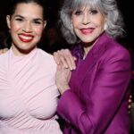 America Ferrera Instagram - 💖 An unforgettable night with @womeninfilmla, receiving the Jane Fonda Humanitarian Award from the legend herself!! Thank you @janefonda for the example you set of courageous advocacy and artistry, it’s deeply meaningful to be recognized by you! And thank you WIF for your support of women in film over the past 50 years. It truly fed my soul to get to celebrate the other phenomenal honorees- @evalongoria @lindayvettechavez @yarashahidi @helloellephanta #GretaLee ! It’s incredible to get to stand alongside some of my most beloved sisters in the work as we continue to make room for more of us in these spaces. #WIFHonors2023
