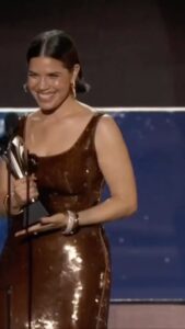 America Ferrera Instagram - Thank you to @criticschoice for honoring me with the #SeeHer Award. I’m so glad for the opportunity to speak from my heart about what it means to me.🤎