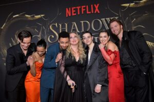 Amita Suman Instagram - Knife wife returns to @netflix on March 16th 🗡️

An incredible evening celebrating not with the cast and the team but my family at the premier for @shadowandbone 

Thank you to everyone who came ❤️

A special shout out to @chanelofficial @roland_mouret  @jimmychoo @publiceyecomms @kirinstagram @giocampora @chercoulter