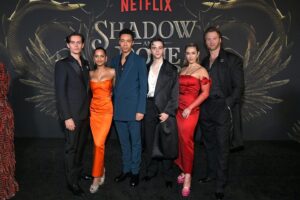 Amita Suman Instagram - Knife wife returns to @netflix on March 16th 🗡️

An incredible evening celebrating not with the cast and the team but my family at the premier for @shadowandbone 

Thank you to everyone who came ❤️

A special shout out to @chanelofficial @roland_mouret  @jimmychoo @publiceyecomms @kirinstagram @giocampora @chercoulter