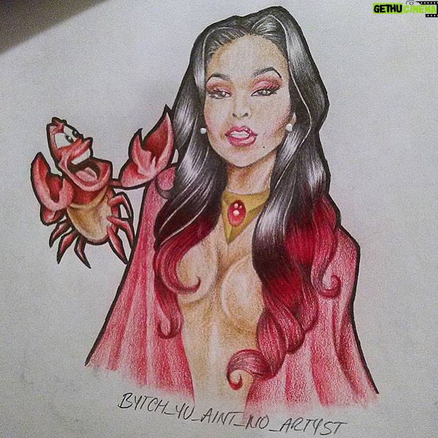 Amiyah Scott Instagram - I am sooooo in love with this drawing!!! 😍😍😍 thank you so much @bytch_yu_aint_no_artyst #TheLilMermaid ❤️