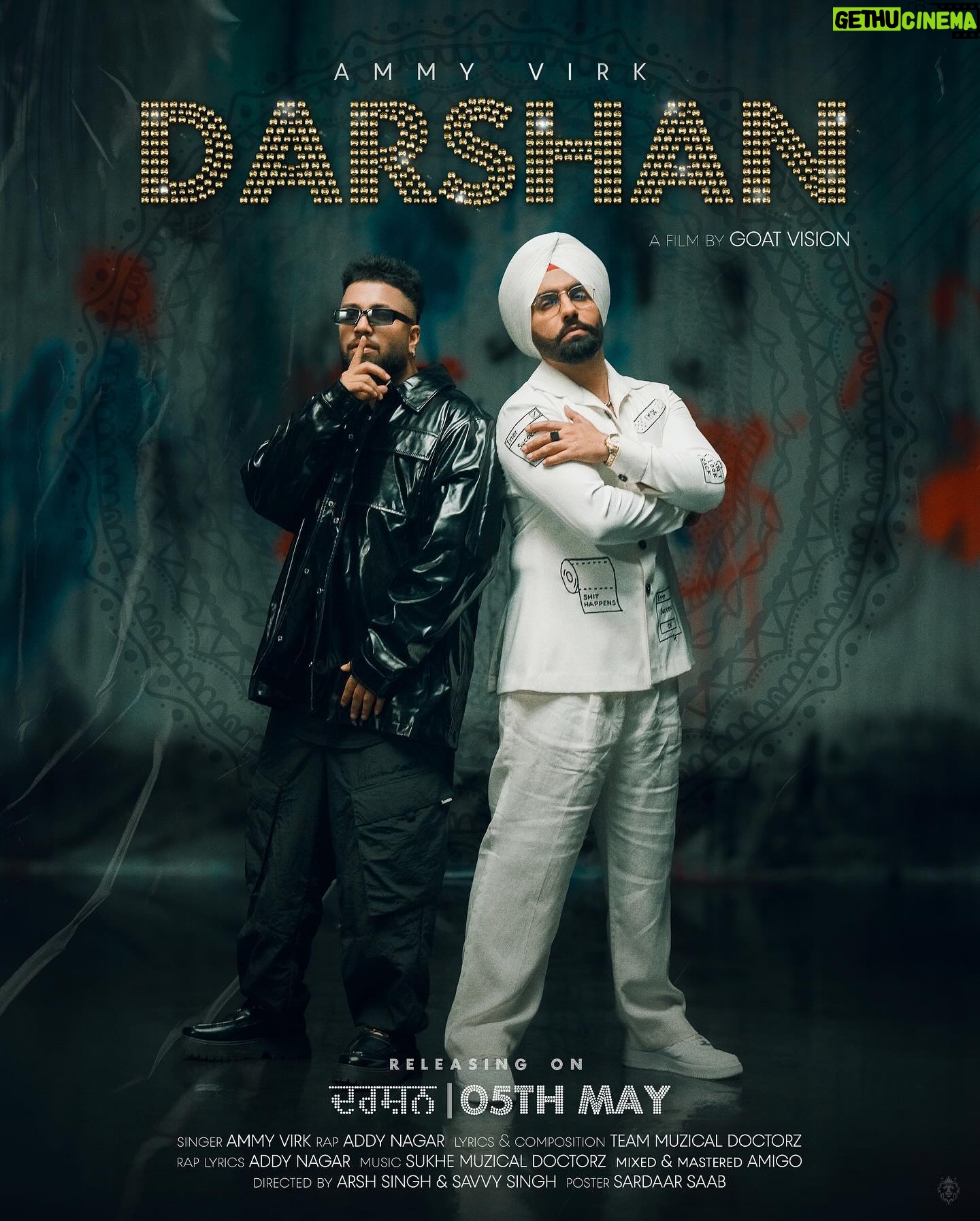Ammy Virk Instagram - Sat shri akaal ji saareyan nu ❤️ Nava gaana DARSHAN 5th may nu release kraange aapa ❤️… Thank you so much my brothers @sukhemuziicaldoctorz @iamaddynagar @dilrajnandha @sahniguurneet @sarkariaarsh @savvsingh @virginmusicin ❤️
