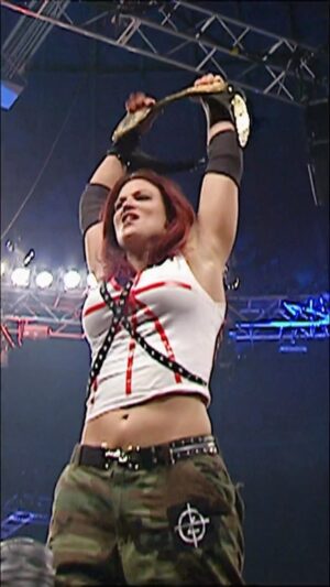 Amy Dumas Instagram - The 2004 main event of @trishstratuscom vs. @machetegirl was such a milestone moment in WWE women’s history