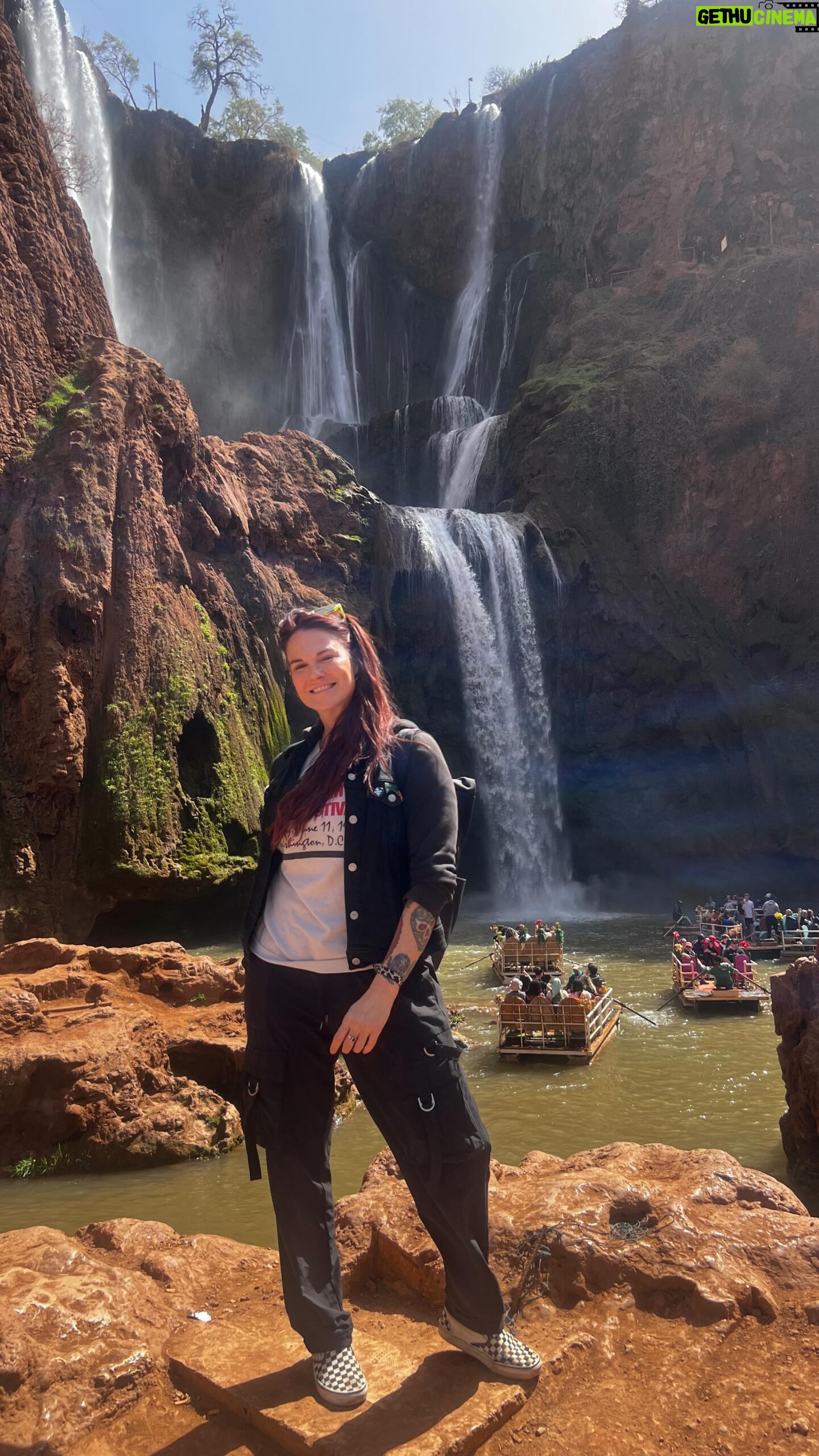 Amy Dumas Instagram - While in #marrakech I took a day trip to the #ouzoudwaterfalls and it was super cool! Please feel free to mute my awkward narration