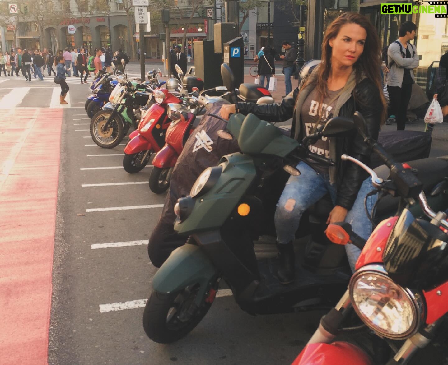 Amy Dumas - 18.5K Likes - I’m saddened to make this post but….
my faithful @genuinescooters Hoolie of 10 years was stolen today. If you’re in SF keep a lookout for a matte green Genuine Hooligan. It has been registered as stolen. If you’re in the Bay Area please share. Maybe I can find her before she’s chopped and stripped 🥹
These pics are from happier days over the years. I haven’t known a life without my scoot in 15 years. I’ve put so many miles on these 2 wheels- she was a little beat up- but I wouldn’t have traded her for anything. 🥹🥹
#scooter
#scooterlife
#twowheels