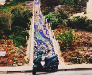 Amy Dumas Instagram - I’m saddened to make this post but…. 

my faithful @genuinescooters Hoolie of 10 years was stolen today. If you’re in SF keep a lookout for a matte green Genuine Hooligan. It has been registered as stolen. If you’re in the Bay Area please share. Maybe I can find her before she’s chopped and stripped 🥹

These pics are from happier days over the years. I haven’t known a life without my scoot in 15 years. I’ve put so many miles on these 2 wheels- she was a little beat up- but I wouldn’t have traded her for anything. 🥹🥹
#scooter 
#scooterlife 
#twowheels