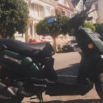 Amy Dumas Instagram - I’m saddened to make this post but…. my faithful @genuinescooters Hoolie of 10 years was stolen today. If you’re in SF keep a lookout for a matte green Genuine Hooligan. It has been registered as stolen. If you’re in the Bay Area please share. Maybe I can find her before she’s chopped and stripped 🥹 These pics are from happier days over the years. I haven’t known a life without my scoot in 15 years. I’ve put so many miles on these 2 wheels- she was a little beat up- but I wouldn’t have traded her for anything. 🥹🥹 #scooter #scooterlife #twowheels