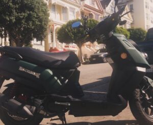 Amy Dumas Instagram - I’m saddened to make this post but…. 

my faithful @genuinescooters Hoolie of 10 years was stolen today. If you’re in SF keep a lookout for a matte green Genuine Hooligan. It has been registered as stolen. If you’re in the Bay Area please share. Maybe I can find her before she’s chopped and stripped 🥹

These pics are from happier days over the years. I haven’t known a life without my scoot in 15 years. I’ve put so many miles on these 2 wheels- she was a little beat up- but I wouldn’t have traded her for anything. 🥹🥹
#scooter 
#scooterlife 
#twowheels