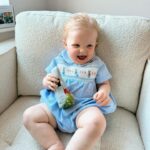 Amy Hart Instagram - Hop Little Bunny Hop Hop Hop 🐣🐇🐰🪺🍫 hope you’ve all had a lovely Easter weekend….and it’s not over yet!! Tomorrow I’m making my first return to Drag Queen Sundays (Mondays…) since 2022! I think it may not end well 🤣 Stanley’s little romper is from @rachelrileyuk , love the traditional stuff on him 🥲 #easter #eastersunday #rachelriley #romper #traditionalbabyboysclothes #babyromper #spanishbabywear #spanishbabyclothes