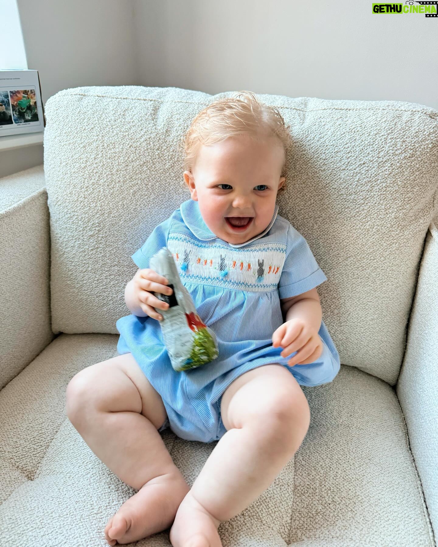 Amy Hart Instagram - Hop Little Bunny Hop Hop Hop 🐣🐇🐰🪺🍫 hope you’ve all had a lovely Easter weekend….and it’s not over yet!! Tomorrow I’m making my first return to Drag Queen Sundays (Mondays…) since 2022! I think it may not end well 🤣 Stanley’s little romper is from @rachelrileyuk , love the traditional stuff on him 🥲 #easter #eastersunday #rachelriley #romper #traditionalbabyboysclothes #babyromper #spanishbabywear #spanishbabyclothes