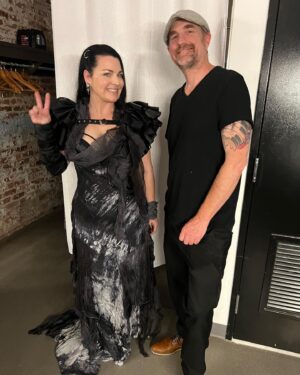 Amy Lee Instagram - Had a lovely night with AMC last night for their upfronts event, where I had the honor of playing a special version of Bring Me to Life with my good friend and accomplice Dave Eggar as beautiful clips from Interview with the Vampire and Mayfair Witches rolled and petals fell from the ceiling. And oh yeah there were zombies everywhere! As a long time Anne Rice AND Walking Dead fan this was super cool. Thanks for having me! 
My awesome dress was made by @callandresponseclothing
Harness by @vexclothing
Jewels by @onauratoutvu
Styled by the always fabulous @marjanmalakpour