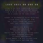 Amy Lee Instagram – Several of you have asked for the lyrics to the song I sang on @lindseystirling’s new album, “Love Goes On And On.” Here they are…