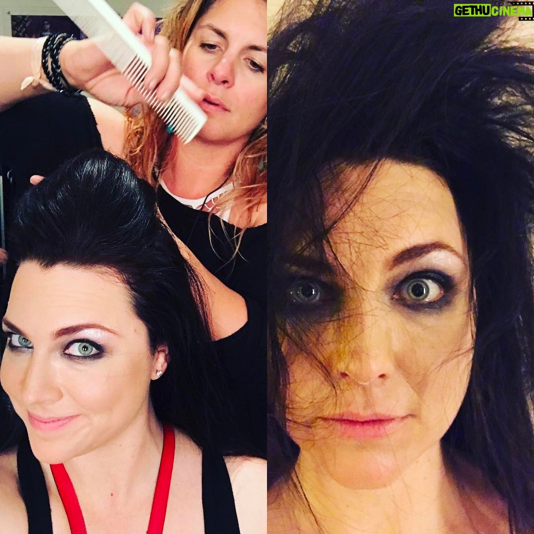 Amy Lee Instagram - Before show/after show. This is why I need Beth. #bighairproblems