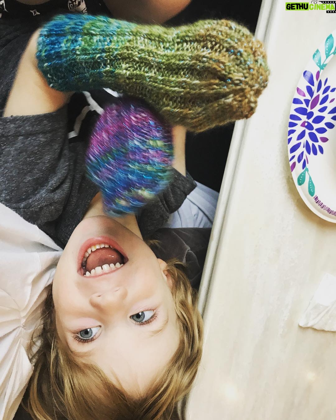 Amy Lee Instagram - Look at these handmade socks @jen_majura just made for us!! 😍 Jack loves em, thank you JenJen!!