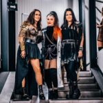 Amy Lee Instagram – It’s a very empowering thing to share the stage with such strong, beautiful women. I am so grateful for this tour, and the light I can feel it shining. 

We snapped this photo between sets in Brussels, and it is a true rarity- you never see all three singers dressed for show at the same time! 😉 

Miss you, @deenajakoub ! 

📸 @setvexy