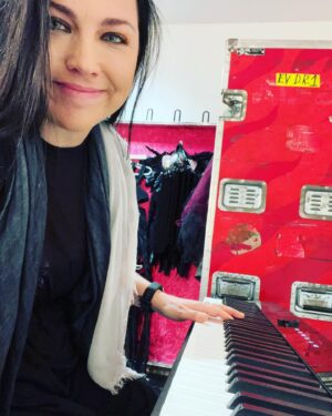 Amy Lee Instagram - A little last minute practice in the dressing room before this thing takes off! WHO’S READY!?