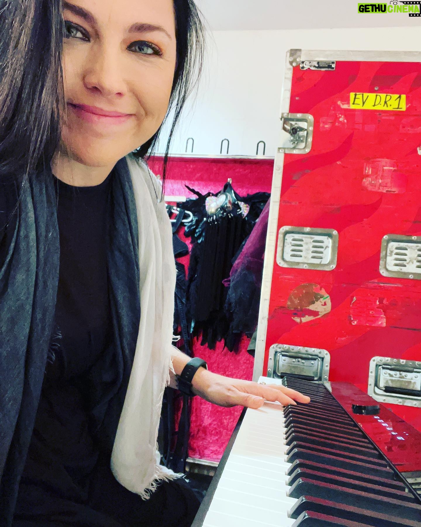 Amy Lee - 80.4K Likes - A little last minute practice in the dressing room before this thing takes off! WHO’S READY!?