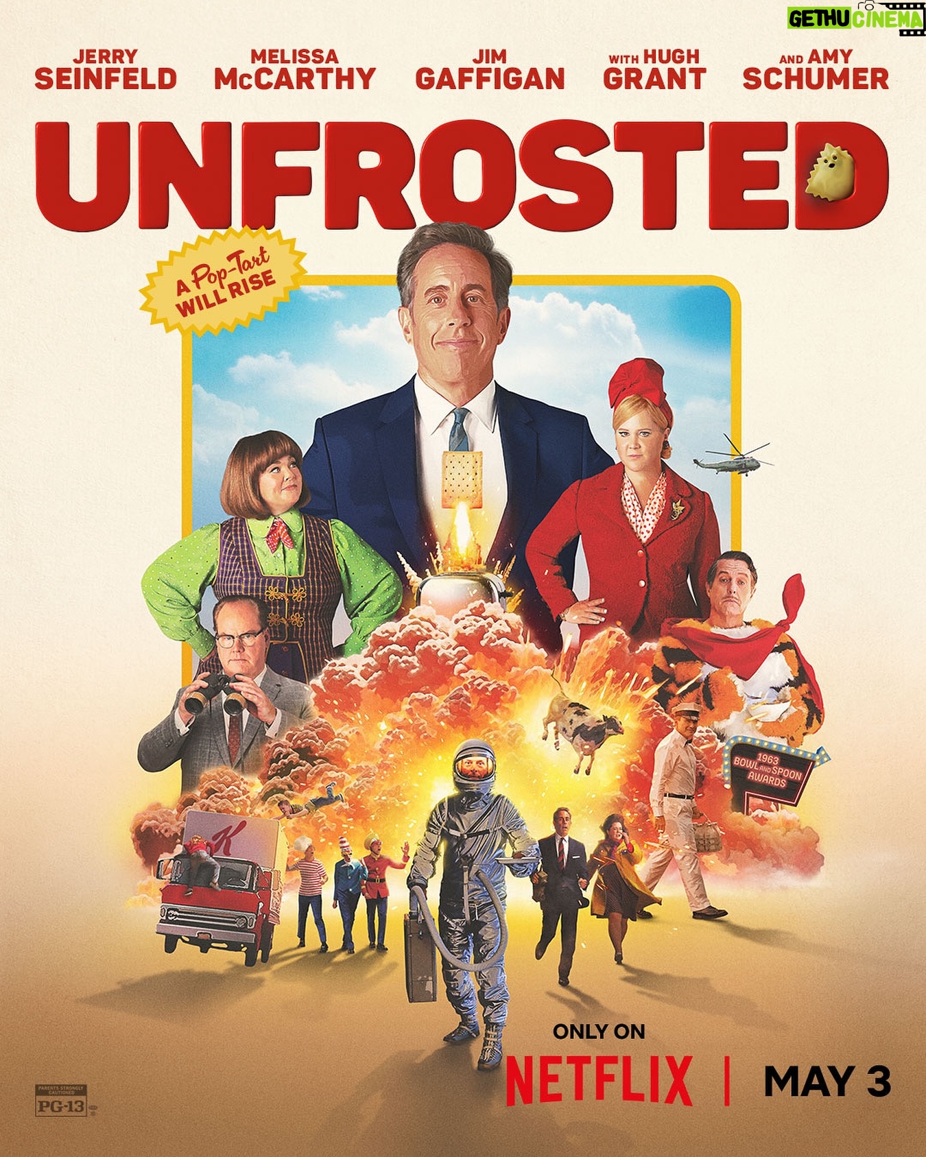 Amy Schumer Instagram - I had the honor of being the villain in Jerry Seinfeld’s directorial debut, UNFROSTED is coming to Netflix on May 3. @netflix @netflixisajoke