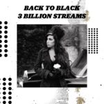 Amy Winehouse Instagram – Less than three months after celebrating its 16th anniversary, Back To Black reaches another incredible milestone – the album has now amassed 3 billion streams on @spotify ! Thank you for listening 🖤