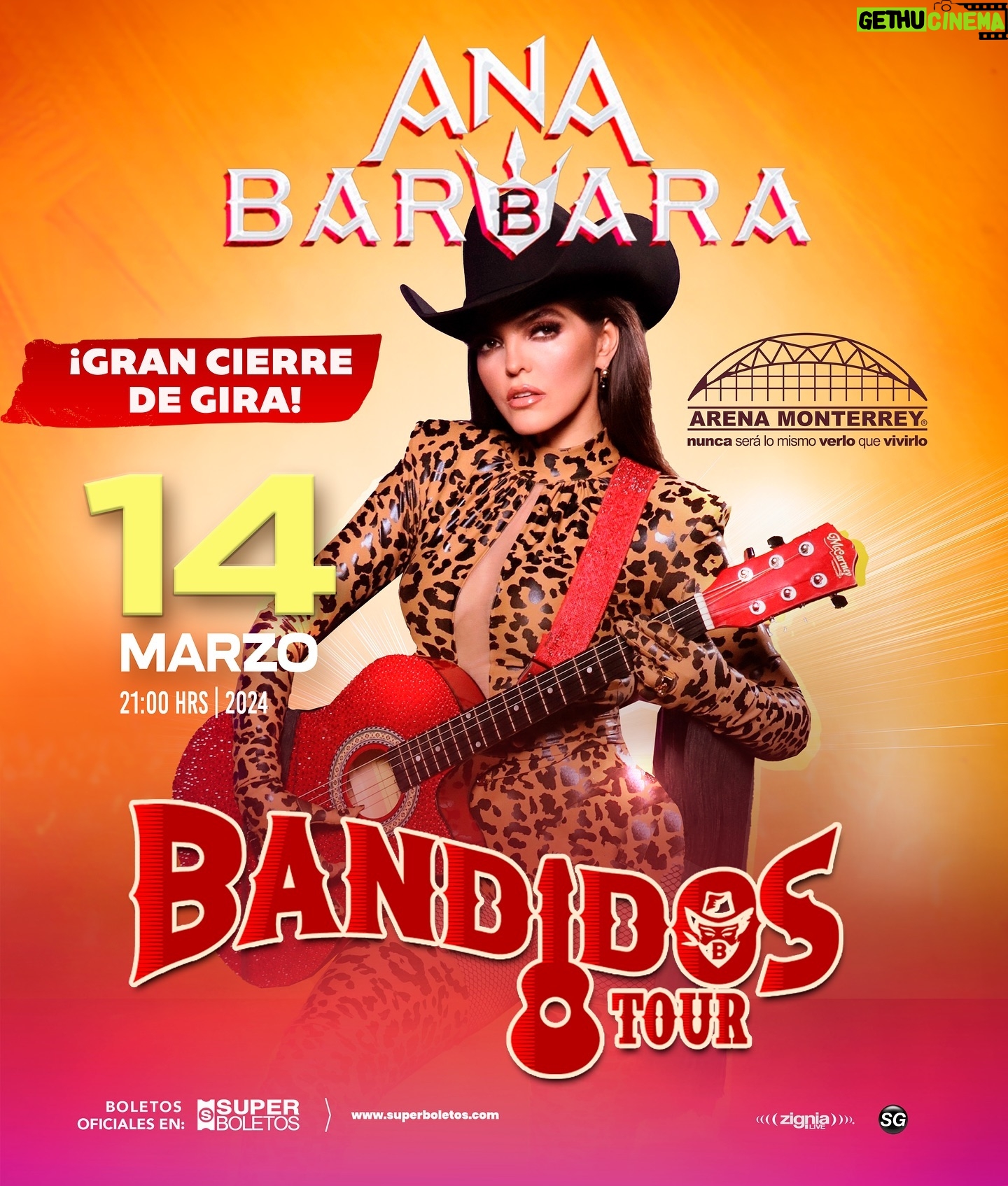 Ana Bárbara Instagram - #pedazosdemialma recuerden que el #GranCierredeGira #BandidosTour es con todxs ustedes mis #regios y lugares cercanos en la @arenamtyoficial : 14 de #marzo #Monterrey 🔥🤠 Ahí los veo 💋🥰💯 Los boletos están disponibles en @superboletosmx 💥 💋 AB
