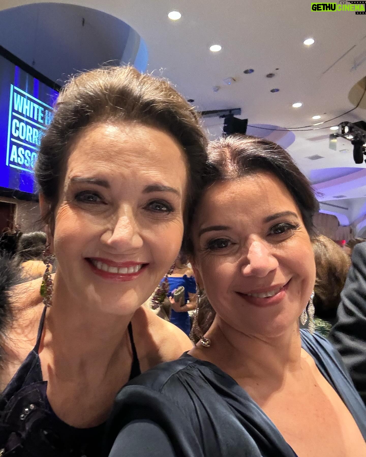 Ana Navarro Instagram - Had the best time at #whitehousecorrespondentsdinner. Got to see so many old friends and meet some new folks. I was sitting with @hiroyukisanadapr & @repjayapal and we had wonderful conversations about everything from politics, to heritage, food and sake. I met Wonder Woman! The first female Super Hero I can remember. How I wish I had a golden lasso we could tie around politicians so they’d say the truth. @potus & @colinjost did a good job, though it felt tamer than other years. But anything that gets Trump rage-tweeting in the middle of the night, is very good, in my book. This night is not about the clothes or the parties or celebrities. It about defending the free press and recognizing good journalists, while raising funds for journalism scholarships. I partied waaaay too much and too late. It’s taken me a full 24 hours to recover. Dress: @cinqasept Earrings: @jennifermillerjewelry Shoes: @louboutinworld Bag: @csiriano