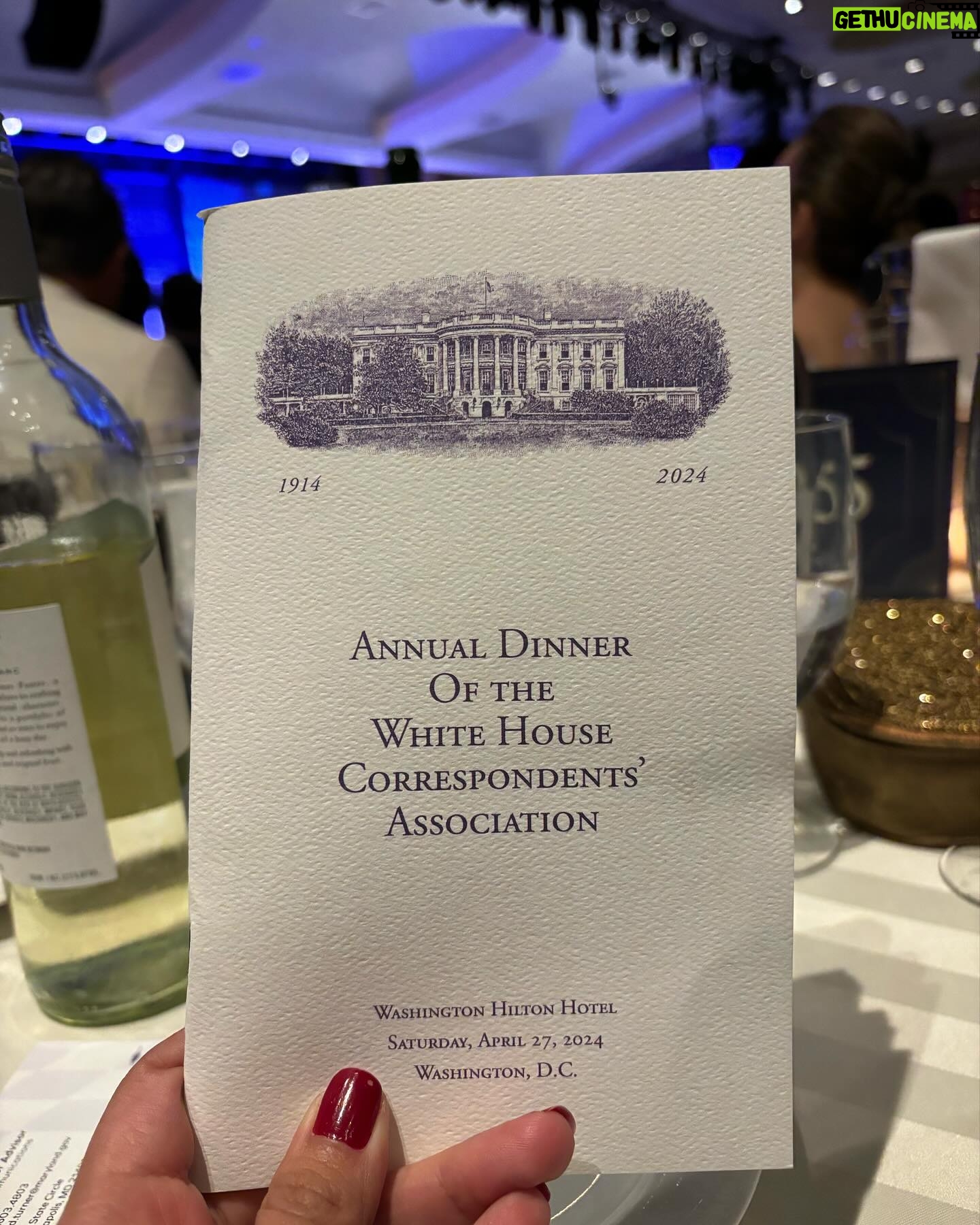 Ana Navarro Instagram - Had the best time at #whitehousecorrespondentsdinner. Got to see so many old friends and meet some new folks. I was sitting with @hiroyukisanadapr & @repjayapal and we had wonderful conversations about everything from politics, to heritage, food and sake. I met Wonder Woman! The first female Super Hero I can remember. How I wish I had a golden lasso we could tie around politicians so they’d say the truth. @potus & @colinjost did a good job, though it felt tamer than other years. But anything that gets Trump rage-tweeting in the middle of the night, is very good, in my book. This night is not about the clothes or the parties or celebrities. It about defending the free press and recognizing good journalists, while raising funds for journalism scholarships. I partied waaaay too much and too late. It’s taken me a full 24 hours to recover. Dress: @cinqasept Earrings: @jennifermillerjewelry Shoes: @louboutinworld Bag: @csiriano