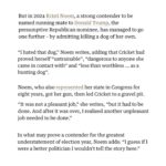 Ana Navarro Instagram – Jesus f’ing Christ.
When I heard about this today, I swear I thought it was made-up.
But alas, it is true.
Kristi Noem -reportedly on Trump’s short-list for VP- wrote in her soon to be published book that she shot and killed her puppy because she was untrainable.
Think about it. What kind of heartless monster kills a puppy. And what kind of person thinks the behavior is so justified and normal that she fucking writes about it?
Gross. Cruel. Disgusting.