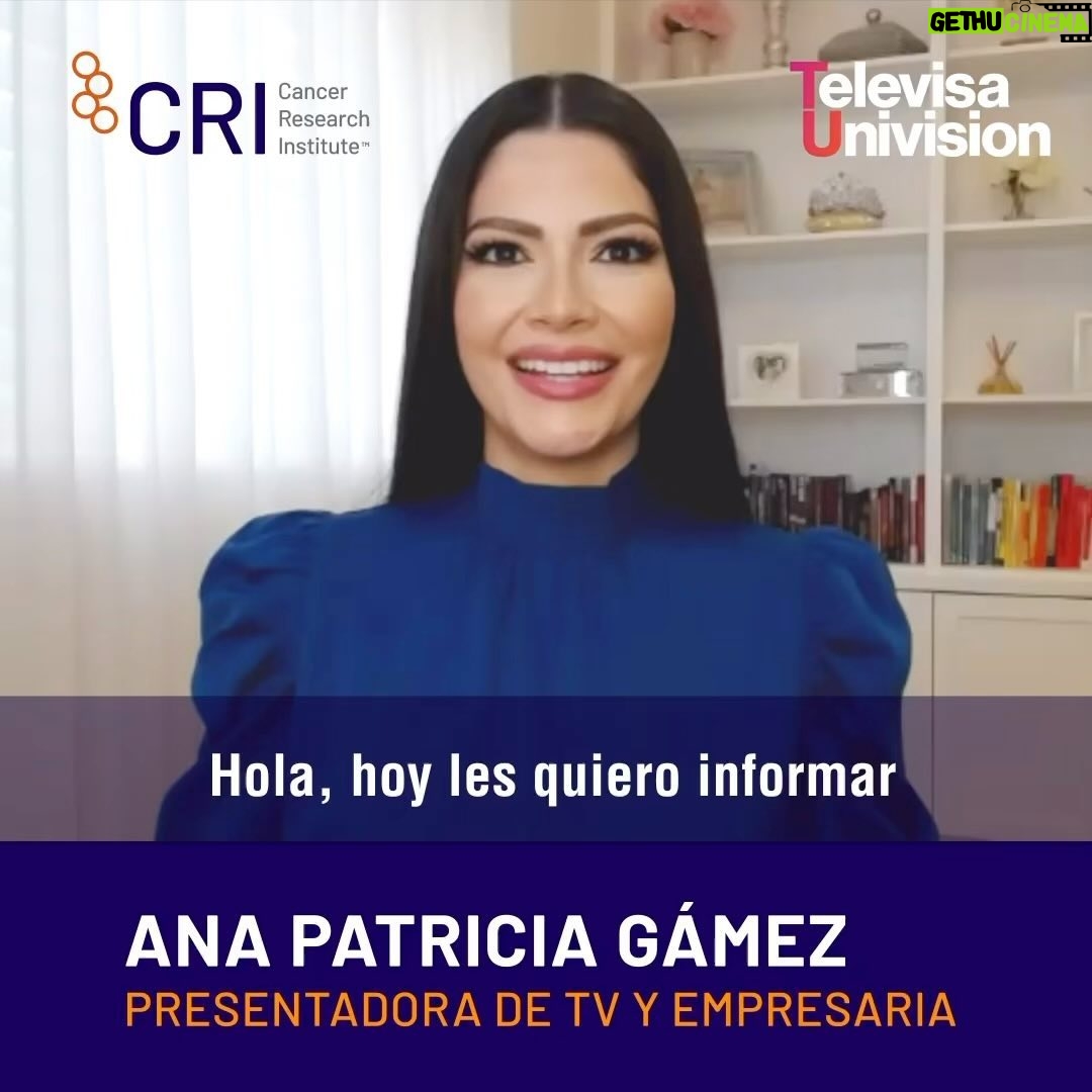 Ana Patricia Gámez Instagram - Aprendamos juntos en esta Conferencia sobre inmunoterapia, este tratamiento contra el cáncer que puede salvar la vida de nuestros seres queridos 💙 Visiten: http://cancerresearch.org/conferencia-24