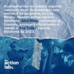 Ana Tijoux Instagram - Acompáñennos en nuestro segundo concierto anual de aniversario el viernes 8 de diciembre, en City Winery. Nuestro primer becario Belafonte, Aloe Blacc, nominado al Grammy, entregará oficialmente el mando a Ana Tijoux, becaria Belafonte de 2023. 🗓️ VIERNES, 8 DE DICIEMBRE 🕒 Encuentro y Saludo 6:00 PM Programa y Actuaciones 7:00 PM 📍City Winery - 25 11th Ave, NY 🔗 ¡Por favor confirme su asistencia en el enlace del bio!