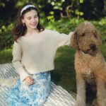 Anastasia Russo Instagram - Taking photos and posing for them is one of the things I love the most, I truly ADORE modeling but don’t talk about it as often as about acting 🖤 Acting has been a part of my life since I was 4, but modeling has also helped me so much along the way, gaining confidence, and most importantly having the best time ever in front of a camera ☺️ Also no, that’s not my dog, but he just looked handsome in the photo 🥹