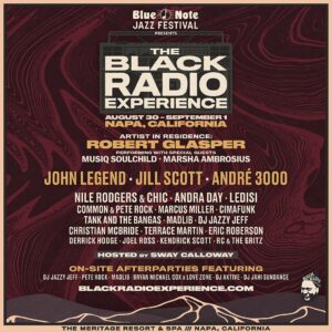 Andra Day Instagram - Get ready Napa! @bluenotejazzfestival & @robertglasper bring you The Black Radio Experience, hosted by @realsway from Aug 30 - Sep 1 @meritageresort 🔥I can’t wait to join this legendary lineup for 3 days celebrating the rich tapestry of Black culture.🍷
 

Taking you on an unforgettable journey featuring food, wine, great music and vibes all Labor Day Weekend! Lock in early during the 24 hour presale using code BREMUSIC at BLACKRADIOEXPERIENCE.com✨