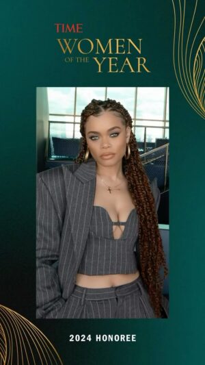 Andra Day Instagram - Speechless cuz I’m just in awe of the Lord’s work 🥹
Thank you @time for naming me Woman of the Year along with all these powerful women. 

Also many blessings to my team. So grateful 🥹🙌🏽

Stylist: @therealwourivice @giuseppedimorabito_official 
Makeup: @porschefabulous 
Hair: @thebraidparlour