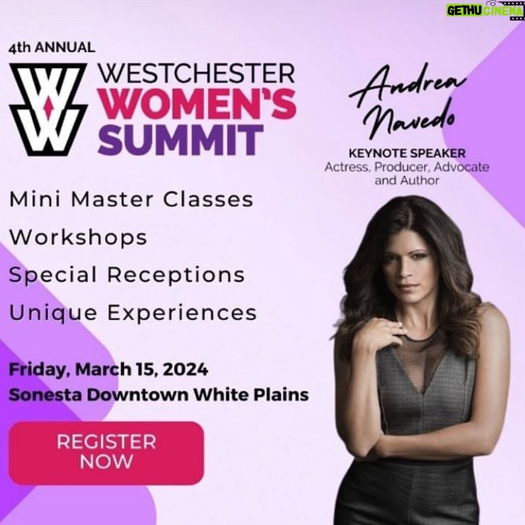 Andrea Navedo Instagram - So excited to be a speaker this week Friday March 15 at The Westchester Women’s Summit hosted by @news12wc @tararosenblum !!! Thank you @theeventdept 🎉 This is going to be an uplifting and transformative experience and I can’t wait to share a little of me with you! Click the link in my bio to grab yours today and can’t wait to see you there! #linkinbio #seeyouthere #westchester #newyork