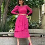 Andrea Torre Instagram - El rosa es uno de mis colores favoritos y tenía que hacerlo presente hoy, que fui invitada a @cuentameloyaof 💕 ¡Me la pasé increíble! ¿Lograron ver el programa? 👗 @hualingerie ____ #ATH🍄 #andreatorre #happy #actriz #pink