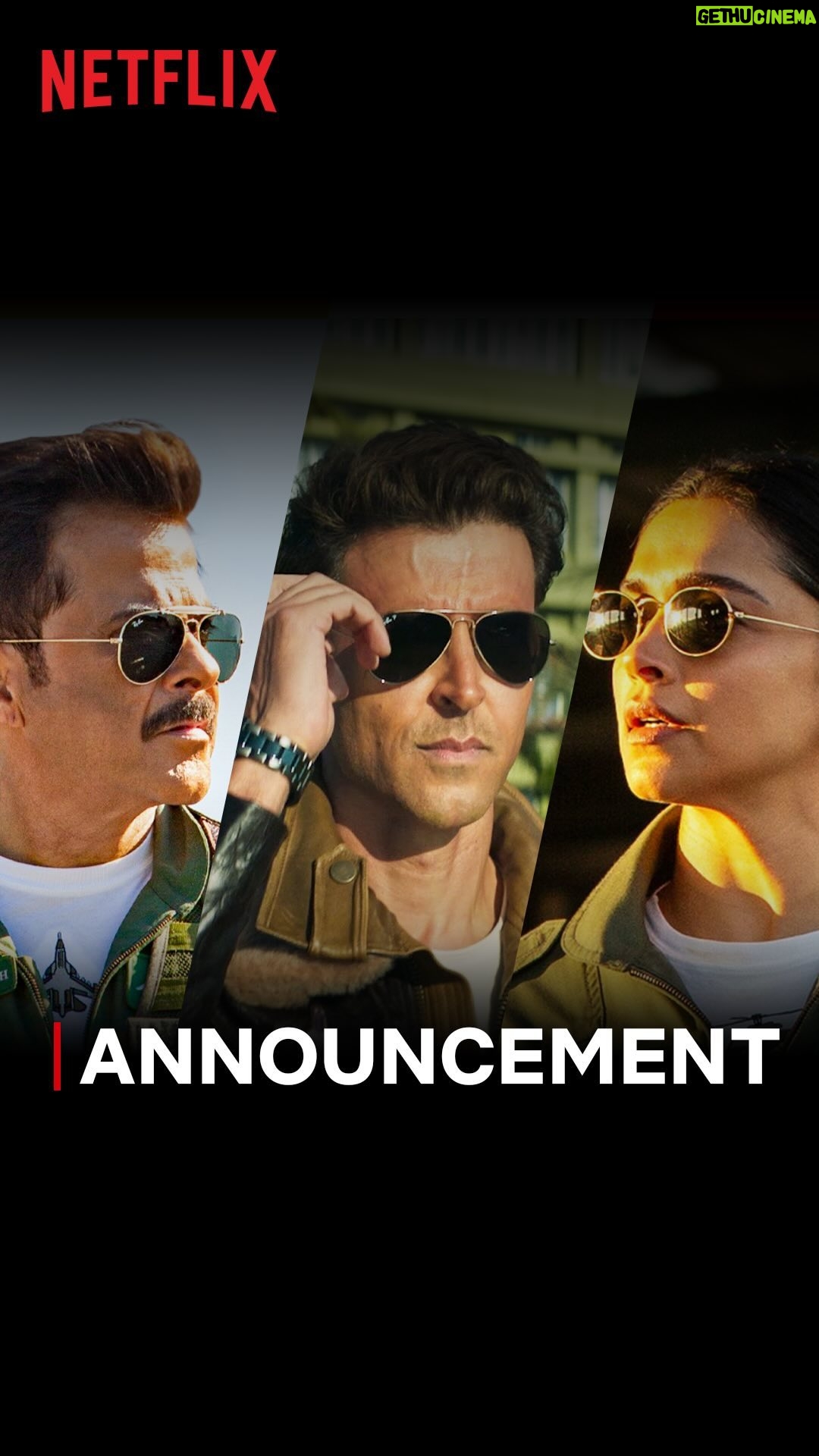 Anil Kapoor Instagram - Ladies and Gentlemen, FIGHTER is all set for landing!! ✈️🔥 🤩 Fighter is releasing tonight at 12am on Netflix! #FighterOnNetflix @hrithikroshan @deepikapadukone @anilskapoor @S1danand #KevinVaz @ajit_andhare @mamtaanand10_10 @ramonchibb @ankupande @vishaldadlani @shekharravjiani @rishabhsawhneyyyy @iamksgofficial @akshay0beroi @viacom18studios @marflix_pictures @tseries.official