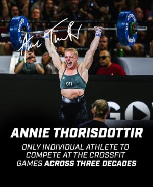 Anníe Mist Þórisdóttir Instagram - @anniethorisdottir 🇮🇸 has accomplished a lot in 13 years. And she always does it with a smile.

–Two-time Fittest Woman on Earth.
–Has competed at the CrossFit Games across three decades.
–Six-time podium finisher.
–13-time CrossFit Games athlete.
–Mother of one.
–Affiliate owner of CrossFit Reykjavik.
–13th at the 2023 CrossFit Games.

#CrossFit #CrossFitGames 🎨@lindseyaarellano • @crossfit