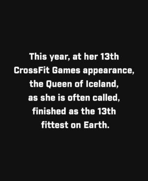 Anníe Mist Þórisdóttir Instagram - @anniethorisdottir 🇮🇸 has accomplished a lot in 13 years. And she always does it with a smile.

–Two-time Fittest Woman on Earth.
–Has competed at the CrossFit Games across three decades.
–Six-time podium finisher.
–13-time CrossFit Games athlete.
–Mother of one.
–Affiliate owner of CrossFit Reykjavik.
–13th at the 2023 CrossFit Games.

#CrossFit #CrossFitGames 🎨@lindseyaarellano • @crossfit