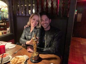 Anna Camp Instagram - 4 years ago on a leap year day in the City of Angels I fell for you and we FINALLY get our first (technically 4th but who’s counting 😉) anniversary!! So happy we got pics of our first date and I wish I could remember whose Oscar that was, but I’m thankful they let us borrow it for our photos. However, I do remember the way you walked in and sat down in the booth across from me, and I do remember how I felt knowing I had finally found the love of my life and I do remember knowing my life was now actually starting in the way I had always dreamed. Thankyou for loving me. I’ll love you till the end of time. Happy Anniversary @silkybeats !!!
